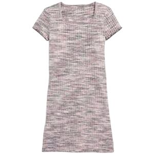 Old Navy Girl's Short Sleeve Rib Knit Space Dye Dress Violetta Size‎ 8 Medium